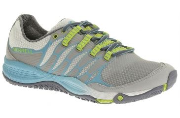 Image of Merrell All Out Fuse Trail Running Shoe - Women's-Sleet/Lime-Medium-8.5 US