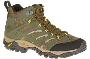 Image of Merrell Moab Mid Waterproof Hiking Shoe - Men's-Olive-Medium-8