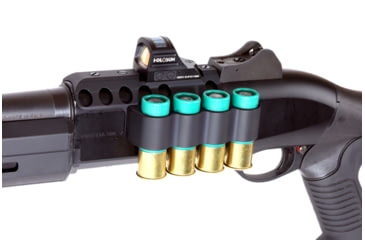 Image of Mesa Tactical SureShell Carrier and Reflex Red Dot Sight Mount, Benelli M2 Tactical, Aluminum, 4-Shell, 12 Gauge, Trijicon RMR, 4.5 in, Black, 95190