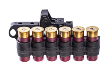 Image of Mesa Tactical SureShell Poly Carrier and Reflex Mount for Ben M2 Tactical, 6-Shell, 12-GA, Trijicon RMR, 4.5 in, Poly, Black, 95240
