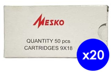 Image of Mesko 9x18mm Makarov Centerfire Pistol Ammo, 1000 Rounds