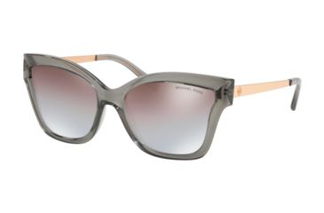 Image of Michael Kors BARBADOS MK2072 Sunglasses 329994-56 - Grey Transparent Injected Frame, Brown Purple Flash Lenses