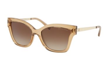 Image of Michael Kors BARBADOS MK2072 Sunglasses 335513-56 - Light Brown Crystal Injected Frame, Smoke Gradient Lenses