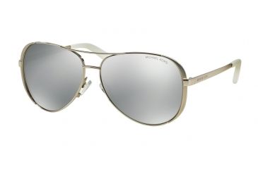 Image of Michael Kors CHELSEA MK5004 Sunglasses 1001Z3-59 - Silver Frame, Silver Mirror Polarized Lenses