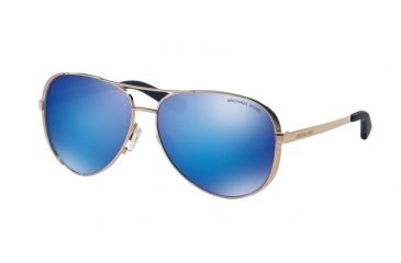 Image of Michael Kors CHELSEA MK5004 Sunglasses 100325-59 - Rose Gold Frame, Blue Mirror Lenses