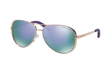Image of Michael Kors CHELSEA MK5004 Sunglasses 10034V-59 - Rose Gold Frame, Purple Mirror Lenses