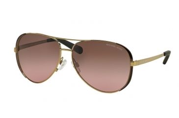 Image of Michael Kors CHELSEA MK5004 Sunglasses 101414-59 - Gold/Dark Chocolate Brown Frame, Brown Rose Gradient Lenses