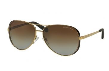 Image of Michael Kors CHELSEA MK5004 Sunglasses 1014T5-59 - Gold/Dark Chocolate Brown Frame, Brown Gradient Polarized Lenses