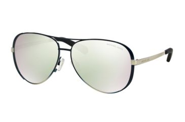 Image of Michael Kors CHELSEA MK5004 Sunglasses 101545-59 - Shiny Navy/Silver Fade Frame, Silver Flash Lenses