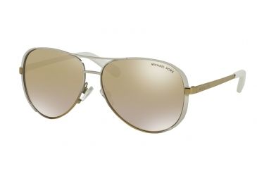 Image of Michael Kors CHELSEA MK5004 Sunglasses 10166E-59 - White/gold Fade Frame, Gold Gradient Mirror Lenses