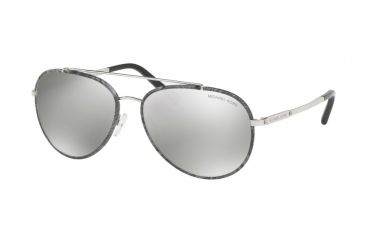 Image of Michael Kors IDA MK1019 Single Vision Prescription Sunglasses MK1019-11666G-59 - Lens Diameter 59 mm, Frame Color Gray Marble/silver-tone