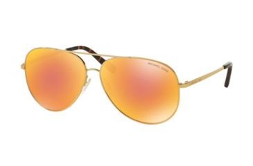 Image of Michael Kors KENDALL I MK5016 Sunglasses 1024F6-60 - Gold Frame, Orange Flash Lenses
