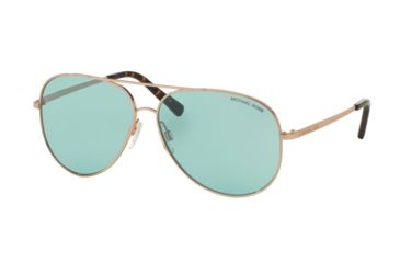 Image of Michael Kors KENDALL I MK5016 Sunglasses 102665-60 - Rose Gold Frame, Teal Solid Lenses