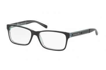 Image of Michael Kors KYA MK4043 Single Vision Prescription Eyeglasses 3250-51 - Black/teal Crystal Frame