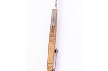 Image of Microtech Combat Troodon Gen III Bowie Apocalyptic Standard 4.13in Automatic Folding Knife, Tan, 1146-10APTA