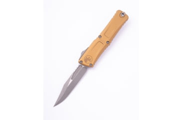 Image of Microtech Combat Troodon Gen III Bowie Apocalyptic Standard 4.13in Automatic Folding Knife, Tan, 1146-10APTA
