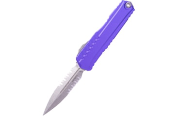 Image of Microtech Cypher II D/E Part Serrate 3.55in Folding Knife, Purple Stonewash, 1242-11PU