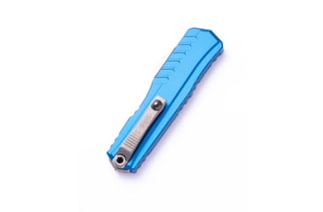 Image of Microtech Cypher II D/E Stonewash Full Serrate Automatic Folding Knife, 3.55in, M390MK Steel, Blue, 1242-12BL