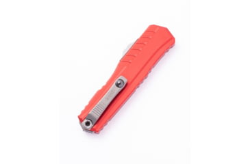 Image of Microtech Cypher II D/E Stonewash Part Serrate Automatic Folding Knife, 3.55in, M390MK Steel, Red, 1242-11RD