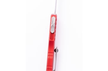 Image of Microtech Cypher II D/E Stonewash Part Serrate Automatic Folding Knife, 3.55in, M390MK Steel, Red, 1242-11RD