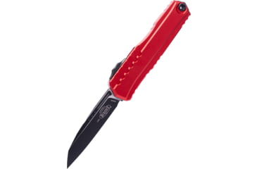 Image of Microtech Cypher II S/E Black Standard 3.55in Folding Knife, Red, 1241-1RD