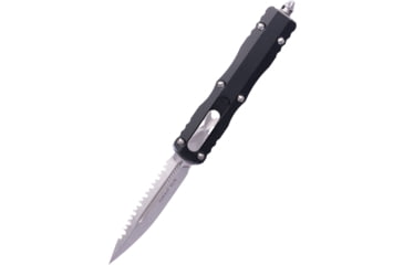 Image of Microtech Dirac D/E Stonewash Standard Full Serration 2.875in Folding Knife, Black, 225-12