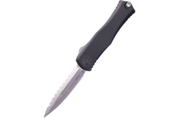 Image of Microtech Hera II D/E Stonewash Full Serrated 4.01in Folding Knife, Black, 1702-12