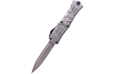 Image of Microtech Hera II Mini D/E Signature Series Brushed Metal Standard 2.9in Folding Knife, Bats, 1702M-1BMHWBAS