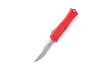 Image of Microtech Hera II Mini S/E Stonewash Part Serrate 2.9in Automatic Folding Knife, Red, 1703M-11RD
