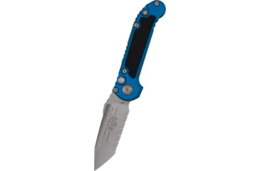 Image of Microtech L.U.D.T. T/E Gen III Stonewash Full Serrated 3.5in Folding Knife, Blue Stonewash, 1136-12BL