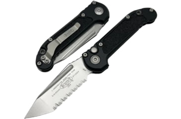 Image of Microtech L.U.D.T. T/E Gen III Stonewash Full Serrated 3.5in Folding Knife, Stonewash, 1136-12