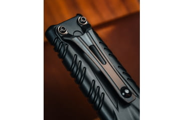 Image of Microtech Microtech Surefire Luminary D/E - Stiletto Pro II Collaboration Zero Blade Play DLC Stonewash Full Serrated 3.56in Folding Knife, Black, 1270-3DLCT SET