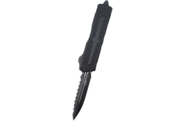 Image of Microtech Scarab II Gen III D/E Black Full Serrate Tactical 3.95in Folding Knife, Black, 1280-3T
