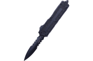 Image of Microtech Scarab II Gen III D/E Black Part Serrate Tactical 3.95in Folding Knife, Black, 1280-2T
