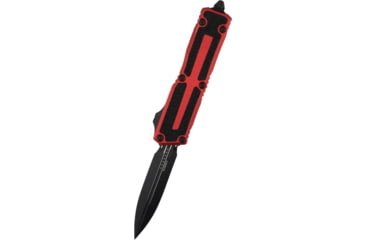 Image of Microtech Scarab II Gen III D/E Black Standard 3.95in Folding Knife, Red, 1280-1RD