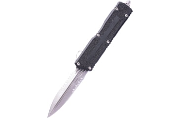 Image of Microtech Scarab II Gen III D/E Stonewash Part Serrate 3.95in Folding Knife, Black, 1280-11