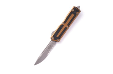 Image of Microtech Scarab II Gen III S/E Apocalyptic Part Serrate 3.95in Automatic Folding Knife, Double-Action OTF, Tan, 1278-11APTA