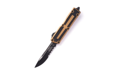 Image of Microtech Scarab II Gen III S/E Part Serrate 3.95in Automatic Folding Knife, Double-Action OTF, Tan/Black, 1278-2TA