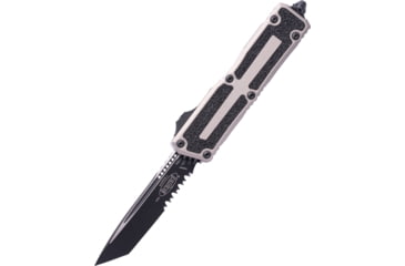Image of Microtech Scarab II Gen III T/E Black Part Serrate 3.95in Folding Knife, Natural Clear, 1279-2NC