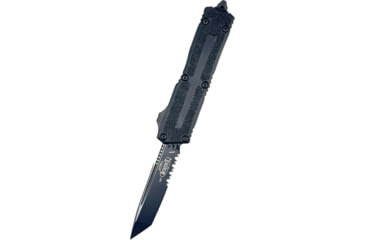 Image of Microtech Scarab II Gen III T/E Black Part Serrate Tactical 3.95in Folding Knife, Black, 1279-2T