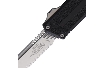 Image of Microtech Scarab II Gen III T/E Stonewash Full Serrate 3.95in Folding Knife, Black, 1279-12