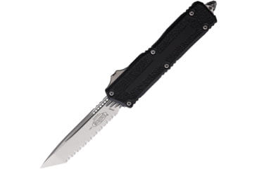Image of Microtech Scarab II Gen III T/E Stonewash Full Serrate 3.95in Folding Knife, Black, 1279-12