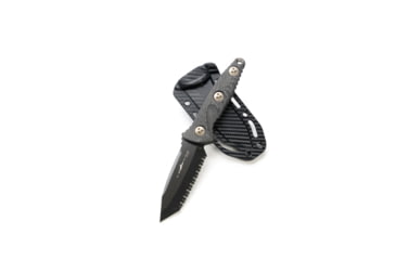Image of Microtech Socom Alpha Mini TE DLC CF Handles Full Serrated 3.75in Fixed Blade Knife, Fixed Blade, 114M-3DLCCFS