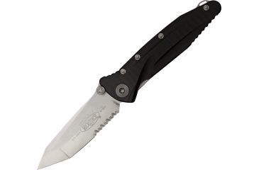 Image of Microtech SOCOM Delta TE Folding Knife, Black Handle, Satin Combo MT163-5