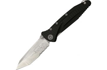 Image of Microtech SOCOM Delta TE Folding Knife, Black Handle, Stone Wash Combo MT163-11