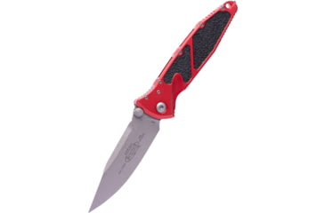Image of Microtech Socom Elite S/E Folding Knife, 4in, M390 Steel, Apocalyptic, Clip Point Blade, Plain Edge, Aluminum, Red Handle, 160-10APRD