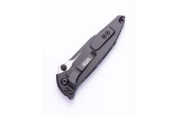 Image of Microtech Socom Elite-M Manual Drop Point Part- Tactical S/E Folding Knife, 4in, M390 Steel, Black, Drop Point Blade, Aluminum, Black Handle, 160-2T