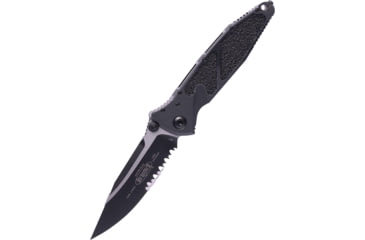 Image of Microtech Socom Elite-M Manual Drop Point Part- Tactical S/E Folding Knife, 4in, M390 Steel, Black, Drop Point Blade, Aluminum, Black Handle, 160-2T