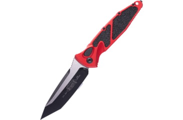 Image of Microtech Socom Elite T/E-Auto Black Standard 4in Folding Knife, Red, 161A-1RD