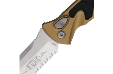 Image of Microtech Socom Elite T/E-Auto Stonewash Partial Serrated 4.05in Automatic Folding Knife, Tan, 161A-11TA